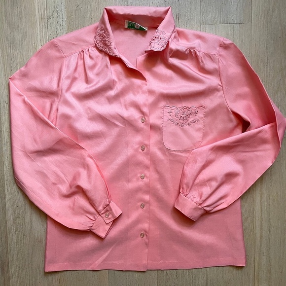 Vintage Silkhana by Lady Manhattan Pink Blouse - Picture 1 of 3